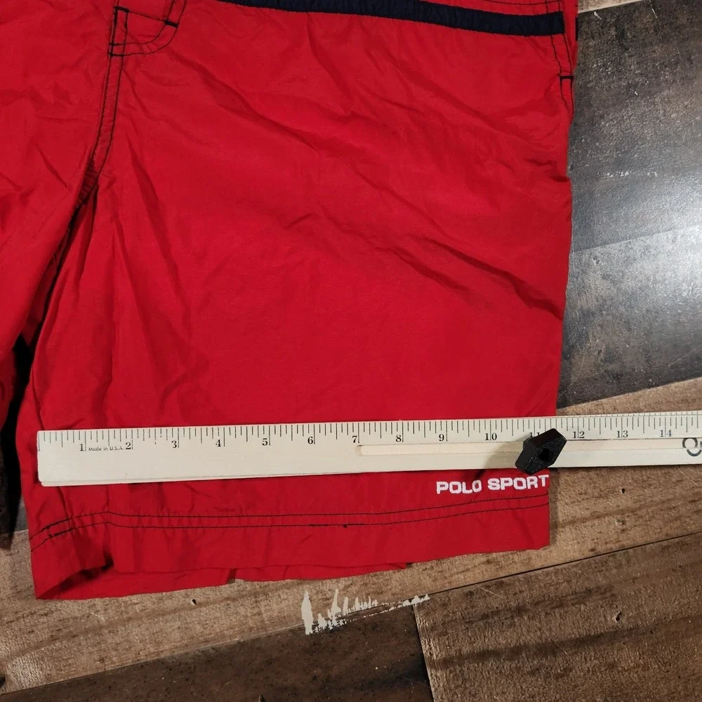 Vintage 90s Polo Sport Swim Trunks Mens Large Red Ralph Lauren Mesh Lined